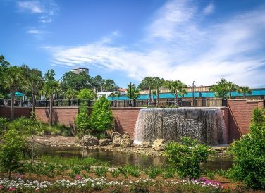 waterfall and infrastructure at Cascades Park